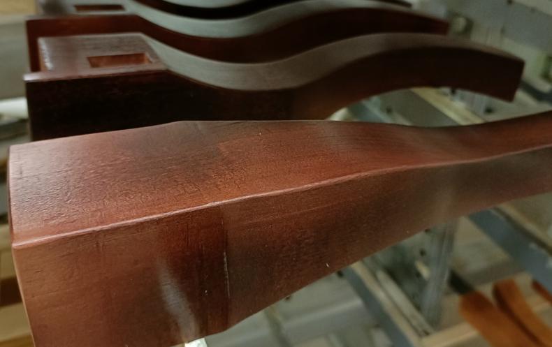 Freshly stained parts of the leg structure. man this color is 10/10